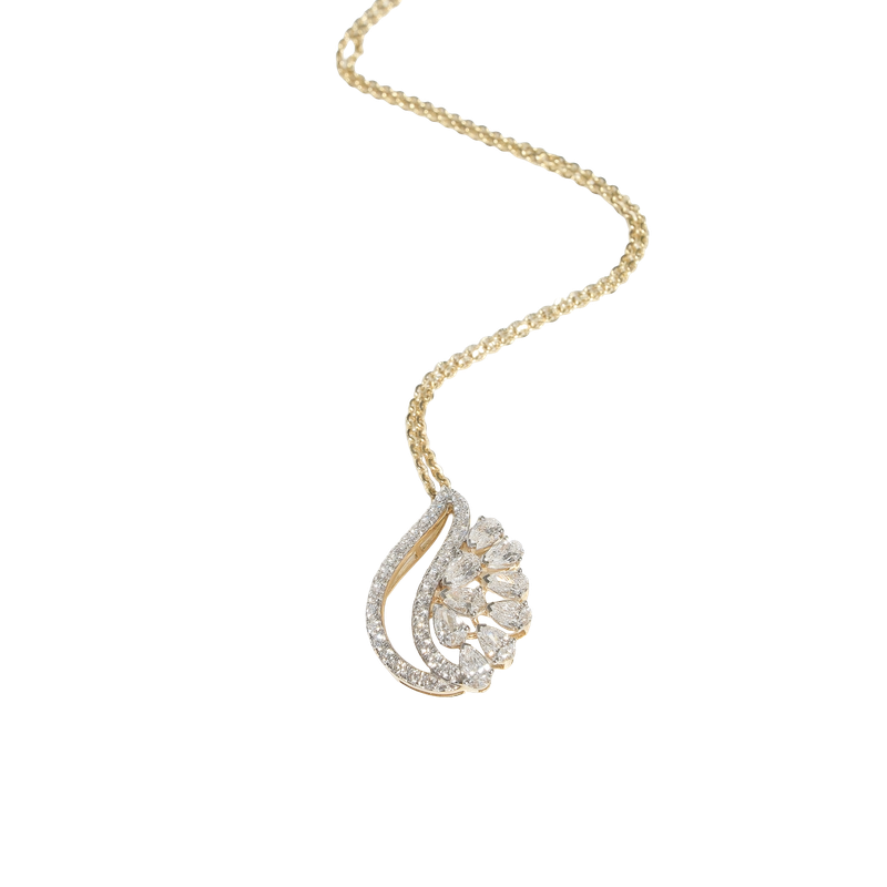 Petal Flow Diamond Pendant — alternate view