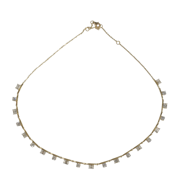 Emerald & Round Duo Diamond Chain — alternate view